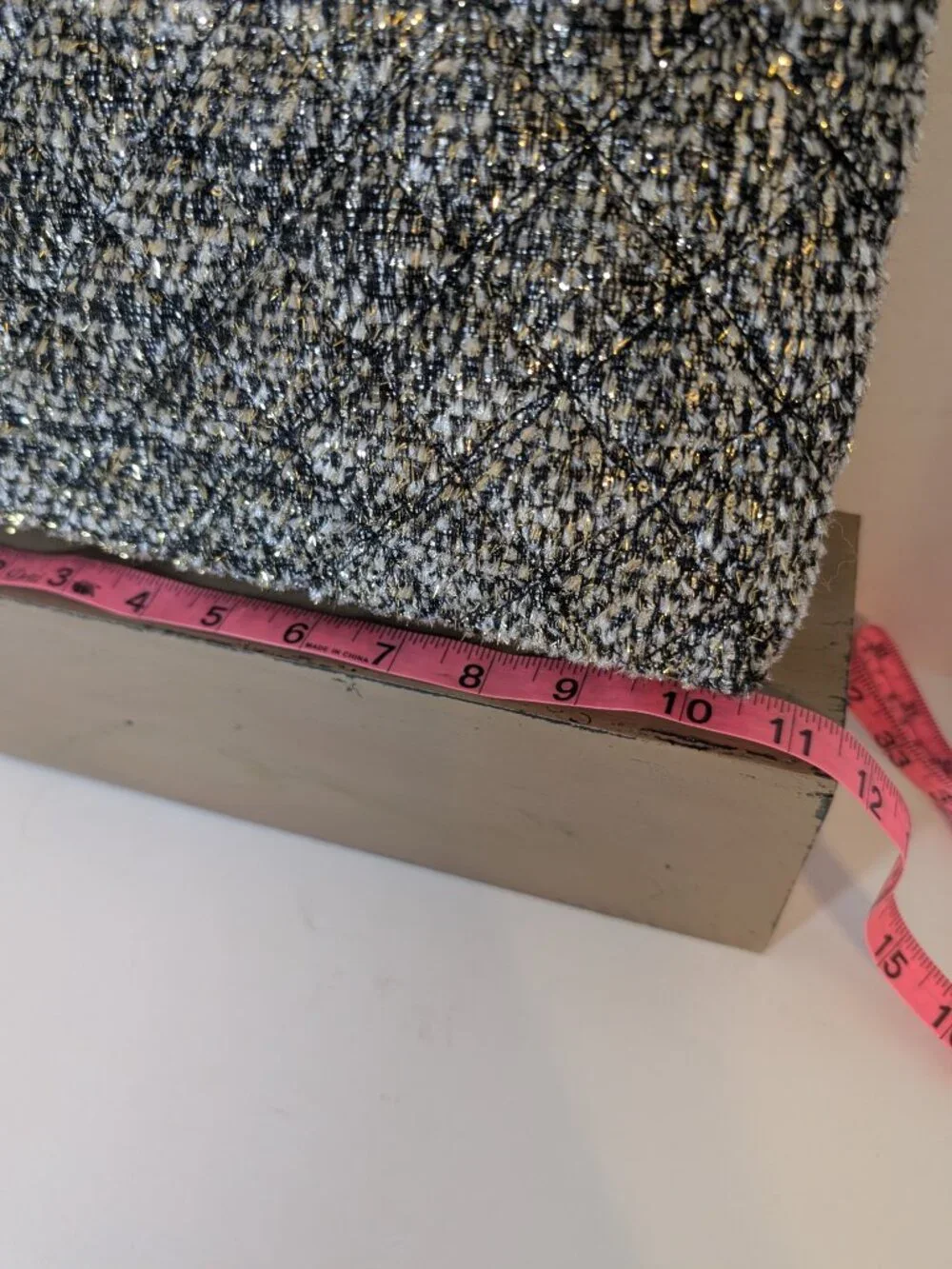 Kate Spade Natalia Grey & Gold Tweed Quilted Shoulder Bag Purse